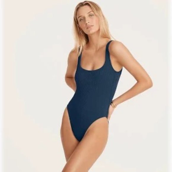 Resort Wear! J. Crew Ribbed Squareneck Swimsuit - Picture 4 of 7